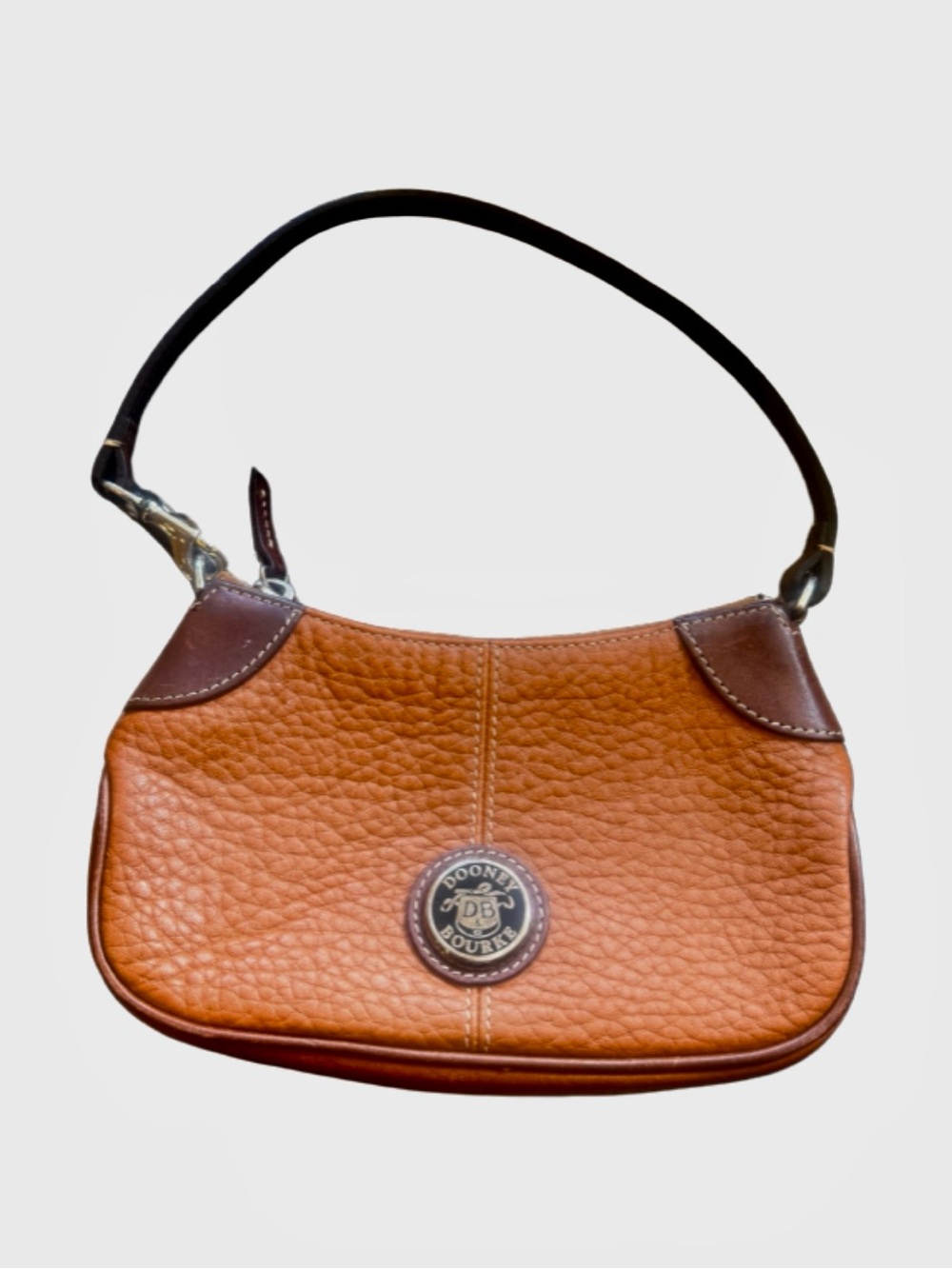 Vintage Dooney & Bourke Cognac Pebbled Leather Mini Bag
